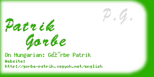 patrik gorbe business card